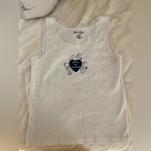 John Gault/Brandy Melville off white tank print